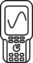 Poster - digital device showing graph icon, outline style illustration