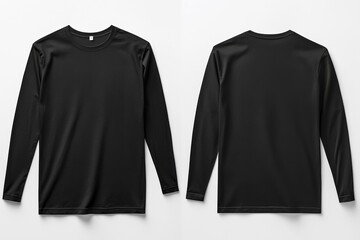 Black long sleeve tshirt mockup isolated created with Generative AI