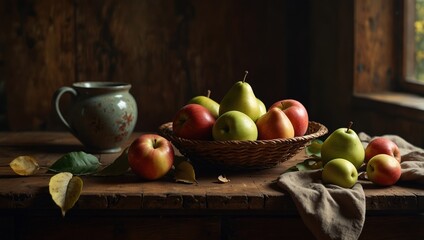 Wall Mural - still life with apples