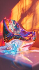 Wall Mural - A colorful chair with a reflective surface