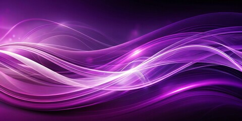 Wall Mural - Abstract Purple Glowing Waves, Digital Art, Purple, Abstract, Wave