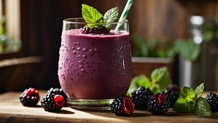 Poster - raspberry and smoothie