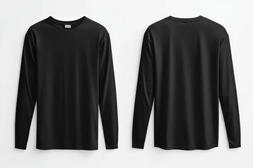 Black long sleeve tshirt mockup isolated created with Generative AI