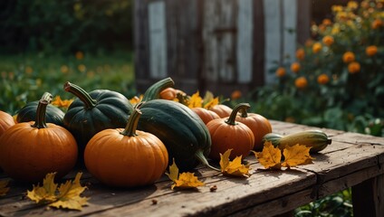 Wall Mural - pumpkin and pumpkins