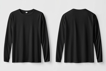 Black long sleeve tshirt mockup isolated created with Generative AI