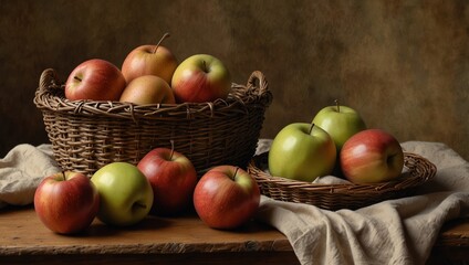 Wall Mural - apples in basket