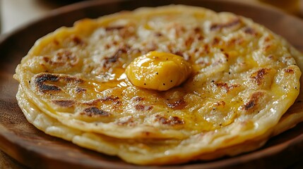 Wall Mural - Delicious Homemade Flatbread with Butter and Honey