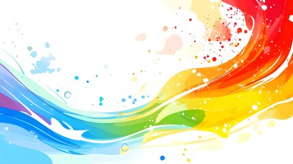 Aufkleber - Abstract Colorful Wave Design with Splashes
