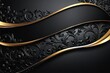 © darion - Abstract black and gold background with ornate design.