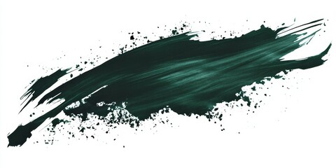 Poster - This vibrant green brush stroke with splatters is perfect for various backgrounds in creative projects, digital art, appealing wallpapers, and artistic designs in multiple mediums