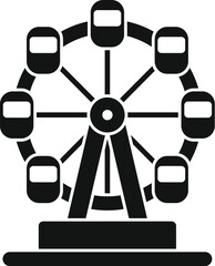 Sticker - Simple vector icon of a ferris wheel rotating at an amusement park