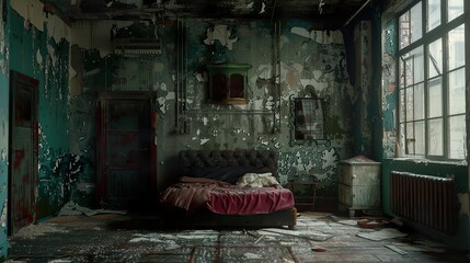 Poster - Abandoned Room: A Glimpse into the Past