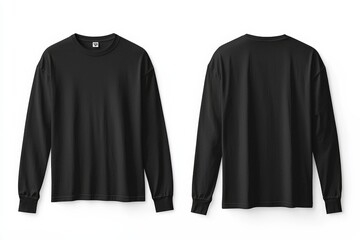 Black long sleeve tshirt mockup isolated created with Generative AI