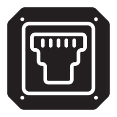 Wall Mural - ethernet glyph icon