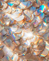 Aufkleber - Colorful Sequin Background Reflecting Light Creating Sparkling Effect - Fashion Festive Theme Stock