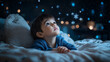 © Antto-AI - Child gazing at twinkling stars in a magical nighttime dream scene