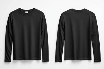 Black long sleeve tshirt mockup isolated created with Generative AI