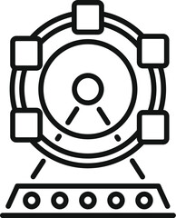 Poster - Line vector icon of a magnetic levitation train moving on a track