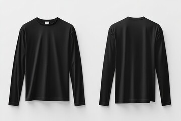 Black long sleeve tshirt mockup isolated created with Generative AI