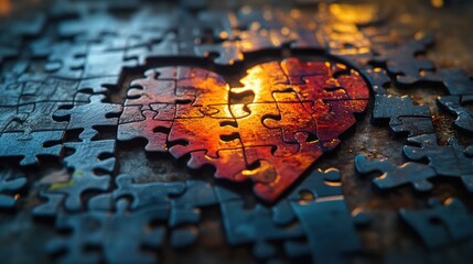 Wall Mural - Heart Shaped Puzzle