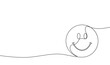 © Roman - Continuous one line drawing of smile. Single line pattern of smile. Vector.