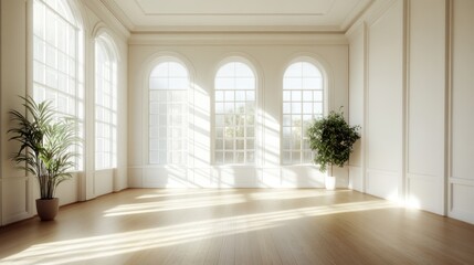 Poster - Bright and airy room with large windows