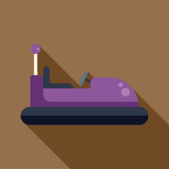 Poster - purple bumper car is waiting for someone to drive it in an amusement park