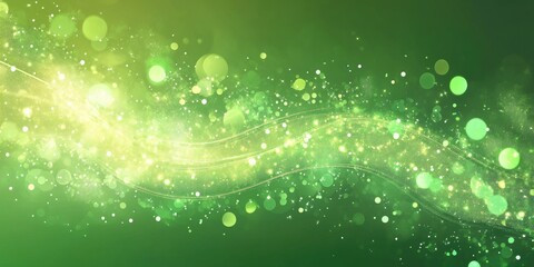 Vibrant abstract green backdrop featuring sparkling elements in a line art style