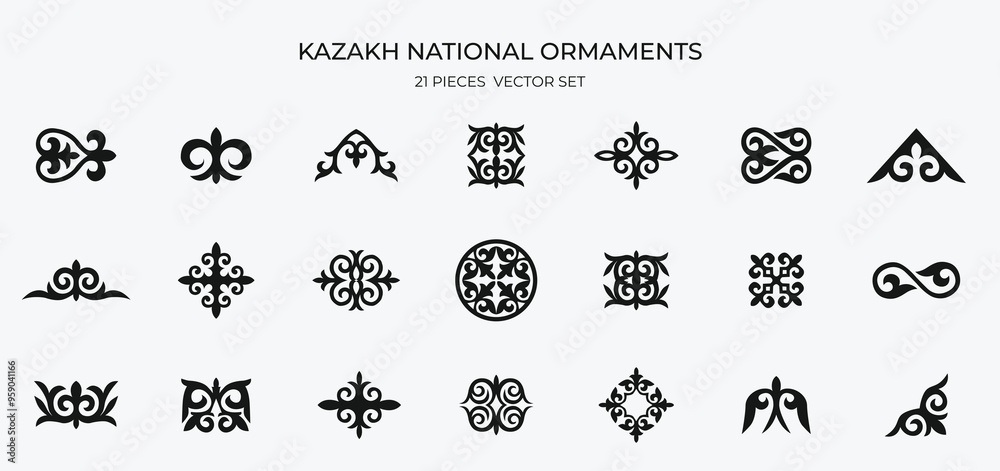Стоковое векторное изображение «Kazakh national ornament. Vector modern ...