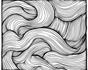 Poster - line art illustration featuring hand drawn bold curved strokes in black