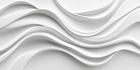 Poster - An artistic abstract design with flowing white waves, perfect for modern interiors by providing a soft, textured, and visually appealing look that aligns with contemporary aesthetics