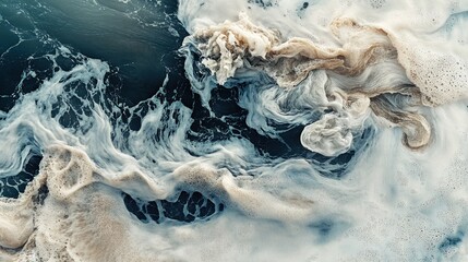 Canvas Print - Abstract Foam Patterns on Water Surface