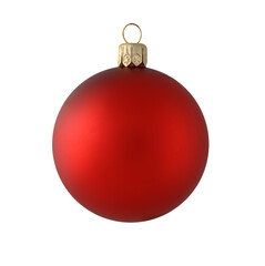 single red christmas ball isolated on white background