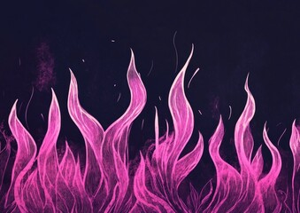 Poster - line art depiction of pink flames against a dark backdrop