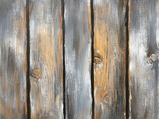 Close up oil painting of aged gray vintage wooden planks for a textured background showcasing rustic wooden surfaces