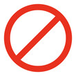 © Iuliia - Forbidden circle sign, ban or danger icon. Prohibition red symbol. Red circle with cross line. Restriction, caution, stop. Vector isolated illustration