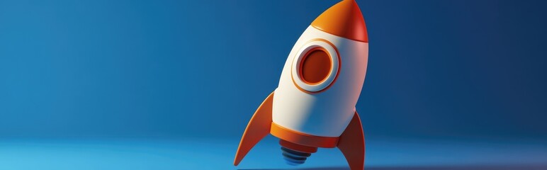 Aufkleber - Rocket icon in 3D cartoon style rendering