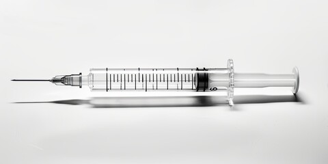 Photo medical syringe on white background