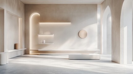 Aufkleber - Minimalist display featuring ample negative space Ideal design for contemporary product showcase 3D rendering