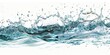 © Alien - water splash. aqua flowing in waves and creating bubbles. drops on the water surface feel fresh and clean on white background