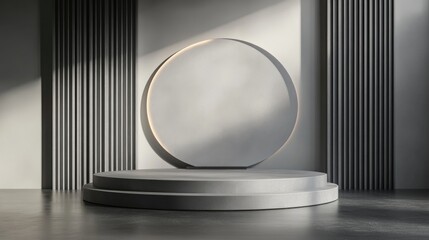 Aufkleber - Grey podium for product display 3D rendering