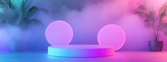 Poster - Abstract pastel colored background minimalist mockup for podium presentation or display 3D rendering