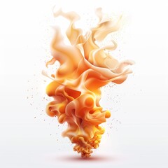 Wall Mural - Flames and shockwave, impact element, detailed vector illustration, fiery orange and yellow, isolated on white background