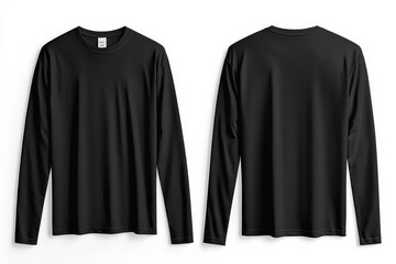 Black long sleeve tshirt mockup isolated created with Generative AI