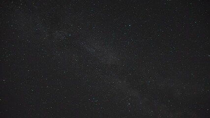 Wall Mural - Time-lapse of the Milky Way moving across the night sky. Captures the mesmerizing motion of stars and cosmic detail in a clear, dark sky.