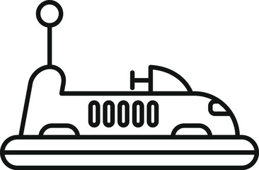 Sticker - Outline icon representing a bumper car, suggesting amusement parks, funfairs, and recreational activities