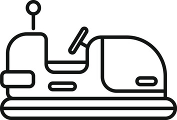 Poster - this simple black and white line art icon represents a bumper car ride at an amusement park