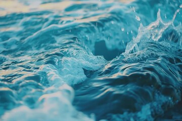 Poster - A close-up shot of a wave crashing on the ocean surface