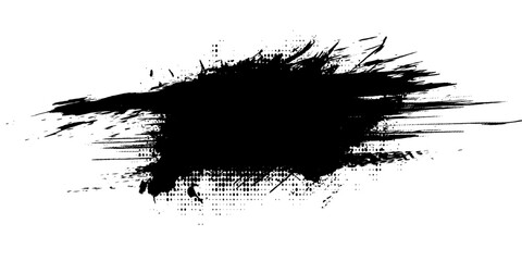 Wall Mural - vector black ink drops and paint splashes. hand drawn design elements isolated on white background
