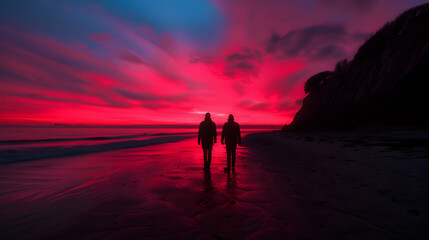 Canvas Print - Dirk And Sunset Mission Maidens Cove.